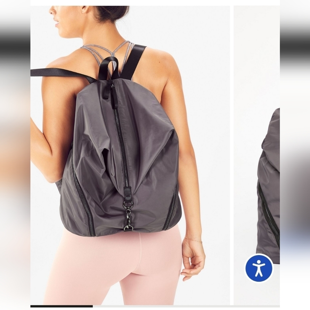 FABLETICS THE ROW BACKPACK ATHLETIC ACTIVEWEAR YOGA SLATE GRAY WOMEN OS TRAVEL